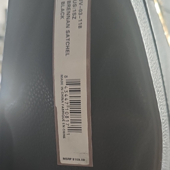 Joan Van Ness Chic Black Satchel with V Accent - Picture 4 of 4